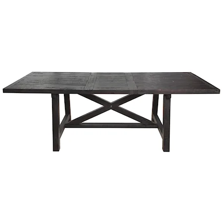 Rustic Solid Wood Rectangle Table with Leaf
